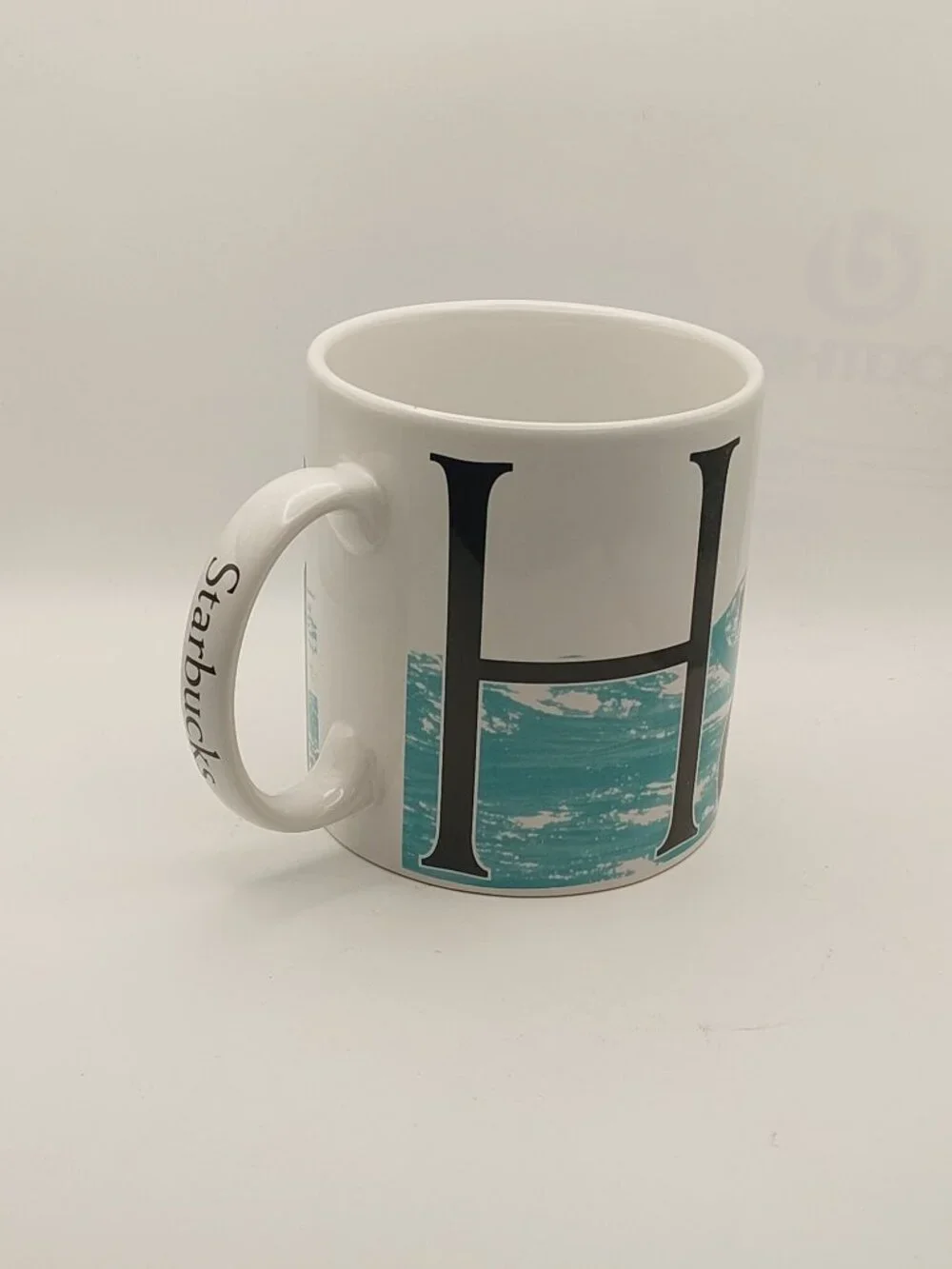 Starbucks Hawaii 2007 City Mug Collector Series White & Teal Large Coffee Cup
